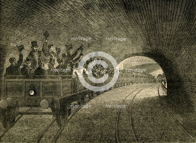 'Trial Trip on the Underground Railway, 1863', (c1876). Creator: Unknown.