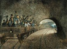Trial Trip on the Underground Railway, 1863 (c1876). Creator: Unknown