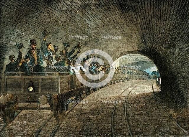 'Trial Trip on the Underground Railway, 1863', (c1876). Creator: Unknown.