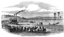Trials of steam-ploughs near Farningham, Kent, 1862. Creator: Unknown