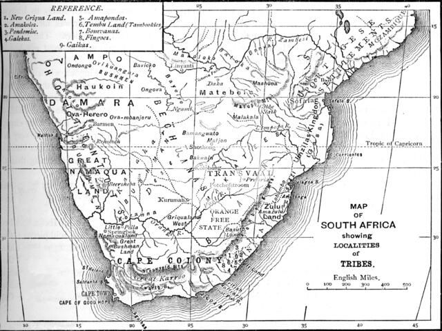'Tribal Map of South Africa', c1880. Artist: Unknown.