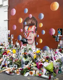 Tribute to David Bowie, Tunstall Road, Brixton, London, January 2016. Artist: Chris Redgrave