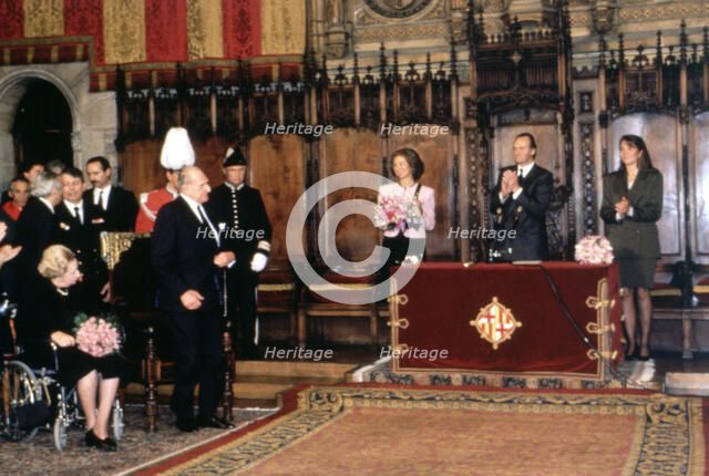 Tribute to Juan de Borbon y Battenberg (1913-1993), Count of Barcelona, ??ceremony at the Hall of…