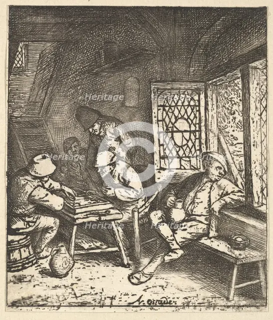 Tric Trac Players, 1610-85. Creator: Adriaen van Ostade.