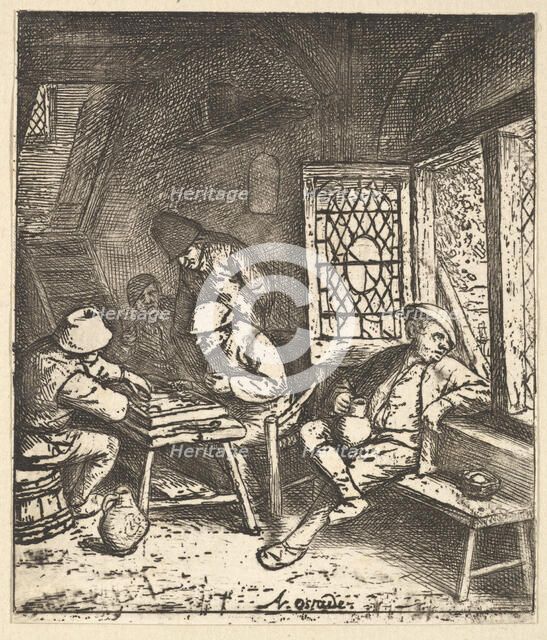 Tric Trac Players, 1610-85. Creator: Adriaen van Ostade.