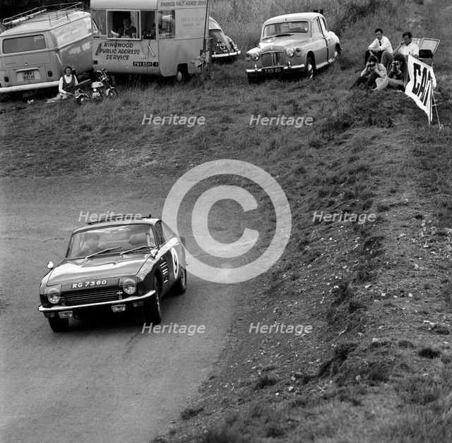 Trident Clipper, Sandy Gibb at Gurston Down hill climb. Creator: Unknown.