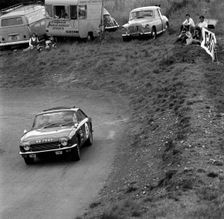 Trident Clipper, Sandy Gibb at Gurston Down hill climb. Creator: Unknown