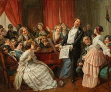 Triomphe d'un ténor dans une matinée musicale, c1852. Creator: Biard, François-August (1798-1882)