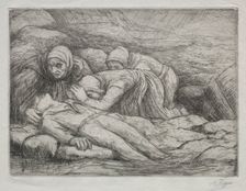 Triomphe de la Mort: La Mort chez une famille de Marins. Creator: Alphonse Legros (French, 1837-1911)