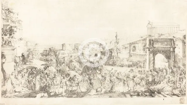Triomphe de Pompee dans Rome, 1775. Creator: Gabriel de Saint-Aubin.