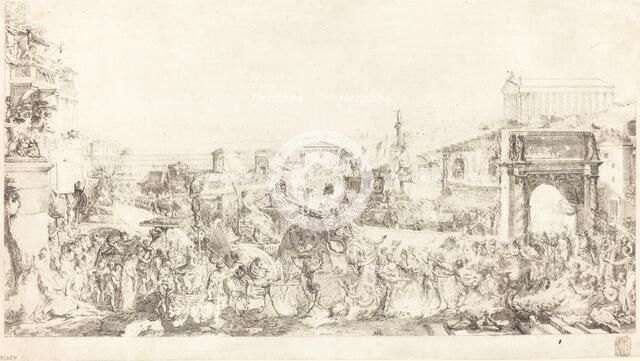 Triomphe de Pompee dans Rome, 1775. Creator: Gabriel de Saint-Aubin.