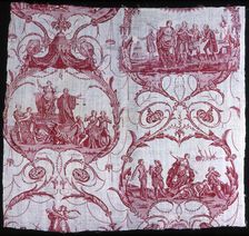 Triomphe de Voltaire (Triumph of Voltaire) (Furnishing Fabric), Nantes, 1788/93. Creator: Petitpierre et Cie
