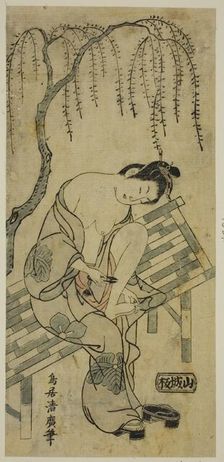 Trimming Her Nails, c. 1755. Creator: Torii Kiyohiro