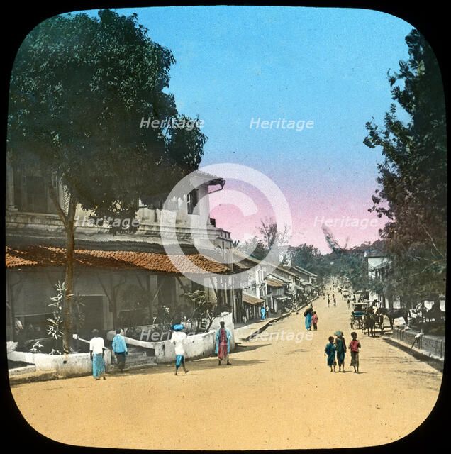 Trincomalee Street, Kandy, Ceylon, late 19th or early 20th century. Artist: Unknown