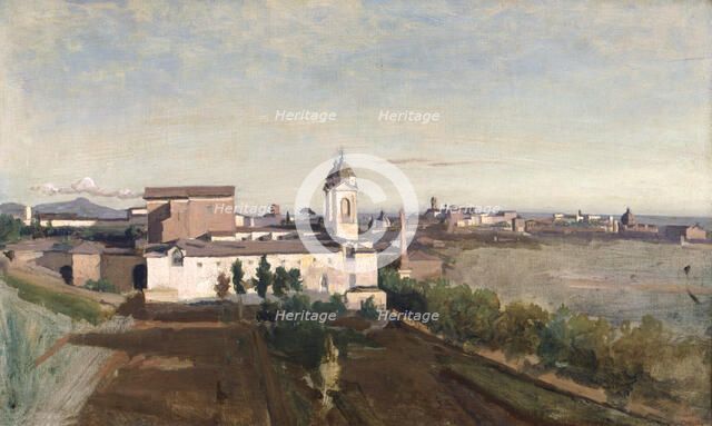 'Trinita dei Monti from the Villa Medici', c1830-1834. Artist: Jean-Baptiste-Camille Corot    