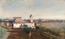Trinita dei Monti from the Villa Medici c1830-1834. Artist: Jean-Baptiste-Camille Corot