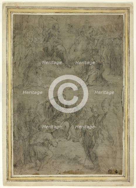 Trinity with the Virgin, and Ten Saints, c.1565. Creator: Tommaso Manzuoli.