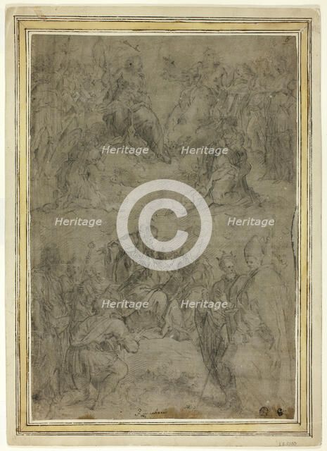 Trinity with the Virgin, and Ten Saints, c.1565. Creator: Tommaso Manzuoli.