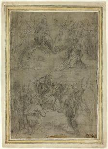Trinity with the Virgin, and Ten Saints, c.1565. Creator: Tommaso Manzuoli