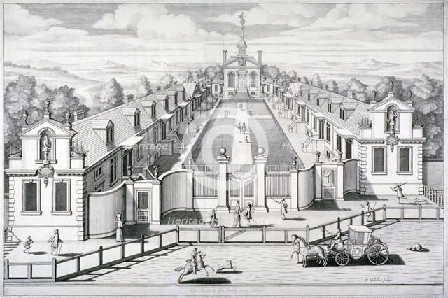 Trinity Almshouses, Mile End Road, Stepney, London, 1696.  Artist: Simon Gribelin