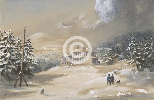 Trinity Bay, Newfoundland, Exterior View of the Telegraph House in 1857-1858, 1865-66. Creator: Robert Charles Dudley.