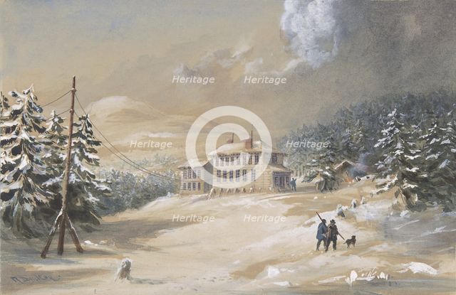 Trinity Bay, Newfoundland, Exterior View of the Telegraph House in 1857-1858, 1865-66. Creator: Robert Charles Dudley.