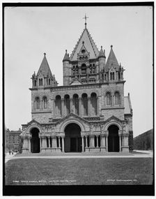 Trinity Church, Boston, the porch and the tower, between 1890 and 1901. Creator: Unknown
