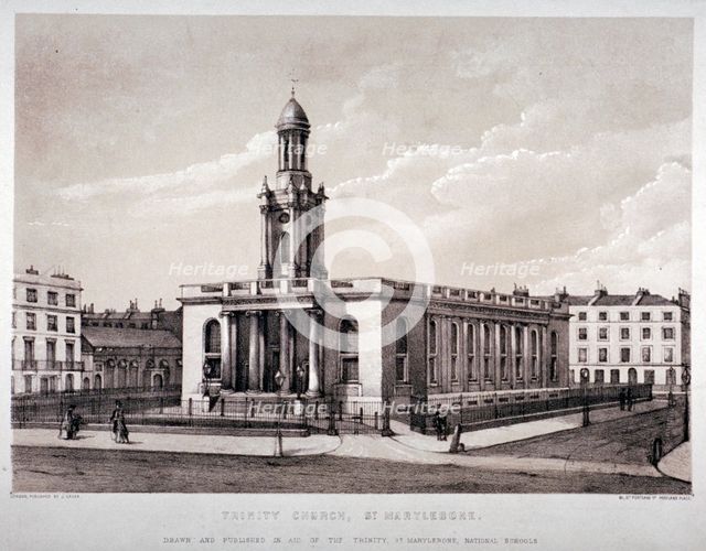 Trinity Church, Euston Road, St Pancras, London, c1830. Artist: J Laver