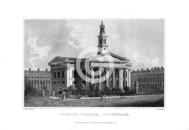 Trinity Church, Southwark, London, 1830. Creator: R Winkles.