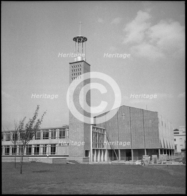 Trinity Congregational Church, East India Dock Road, Lansbury Estate, Tower Hamlets, London, 1951 Creator: Mary W Parry.