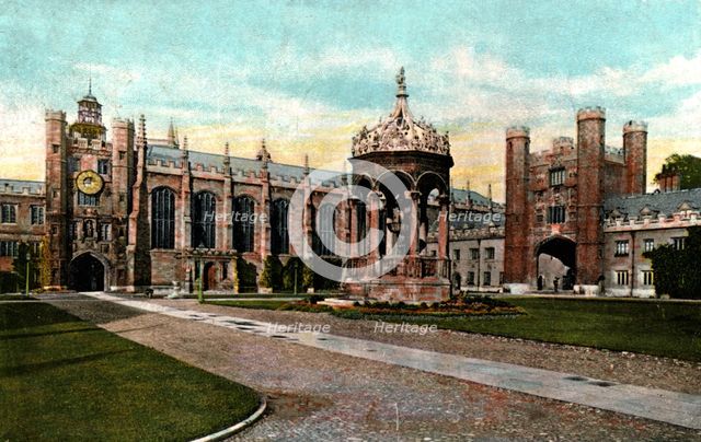 Trinity College fountain, Cambridge, Cambridgeshire, late 19th century. Artist: Unknown
