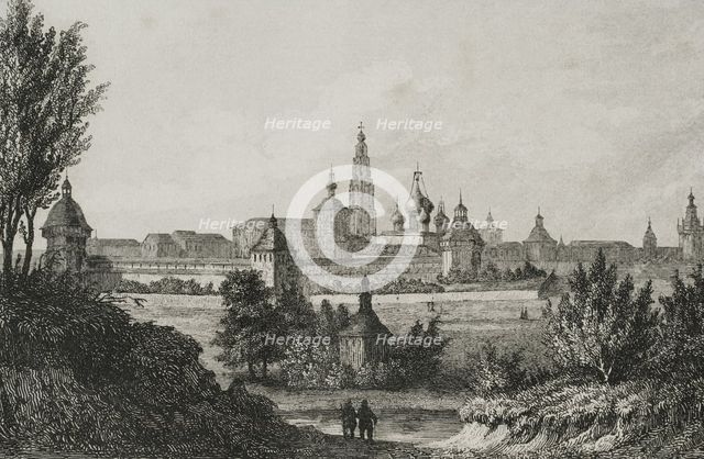Trinity Lavra of St. Sergius, Sergiyev Posad (ancient Zagorsk), Russia, 1839. Creator: Auguste Cadolle.