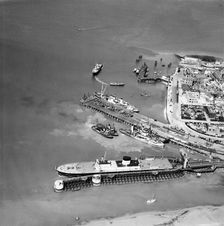 Trinity Pier and the Train Ferry Berth, Harwich, Essex, 1952. Artist: Aerofilms