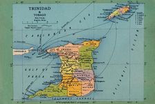 Trinidad & Tobago Map c1940s. Creator: Unknown