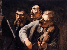 Trio d'amateurs, between 1863 and 1867. Creator: Honore Daumier
