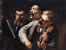 Trio d'amateurs, between 1863 and 1867. Creator: Honore Daumier