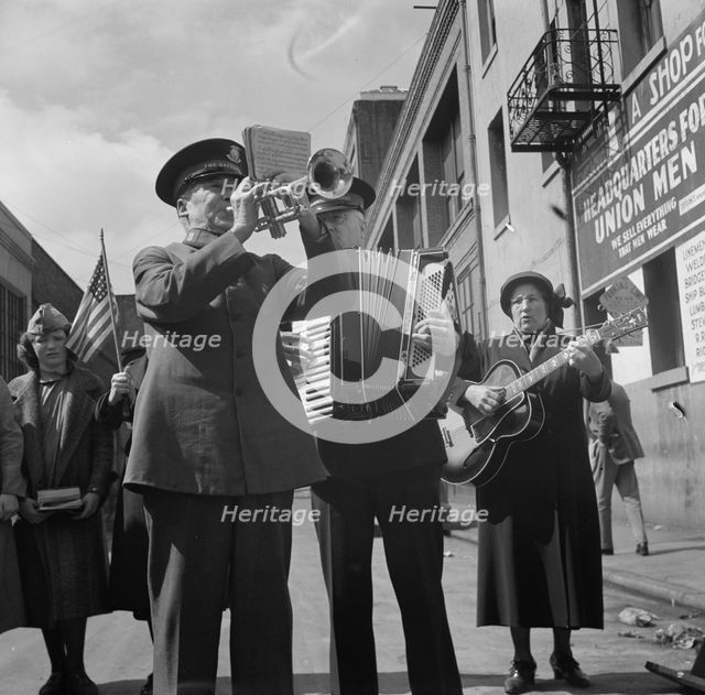 Trio, Salvation Army, San Francisco, California, 1939. Creator: Dorothea Lange.