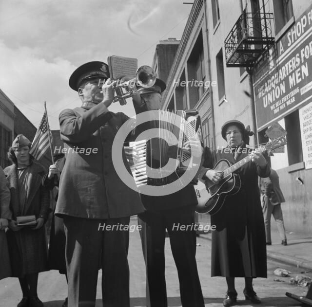 Trio, Salvation Army, San Francisco, California, 1939. Creator: Dorothea Lange.