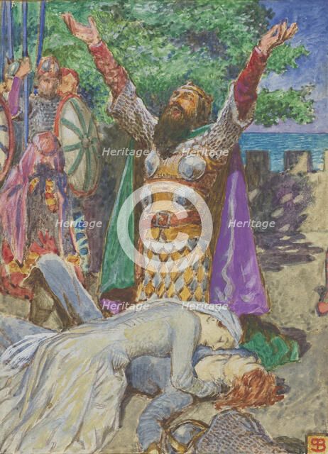 Tristan und Isolde: "Dead! They're all gone! All are dead!", 1908. Creator: Shaw, John Byam Liston (1873-1919).