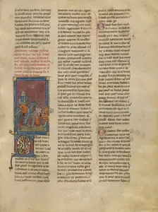 Tristan and Lucan Jousting, about 1320-1340. Creator: Jeanne de Montbaston