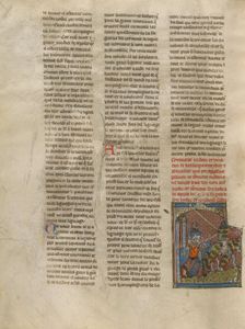 Tristan and Pelinor Departing on Horseback, about 1320-1340. Creator: Jeanne de Montbaston