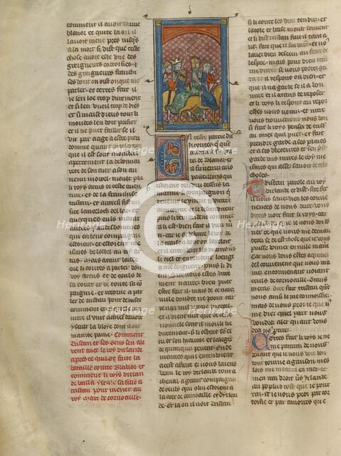 Tristan Departs with Iseult, about 1320-1340. Creator: Unknown.