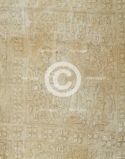 Tristan Quilt or Tristan and Isolde Quilt (Detail), Second Half of 14th cen.. Creator: Anonymous master.