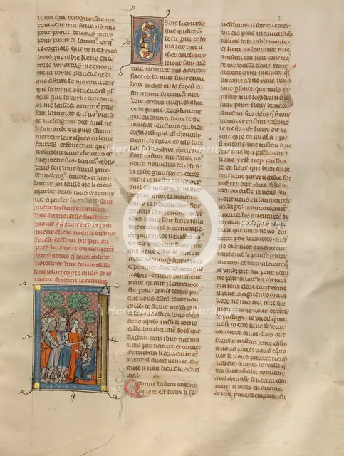 Tristan Rescuing King Arthur, about 1320-1340. Creator: Unknown.