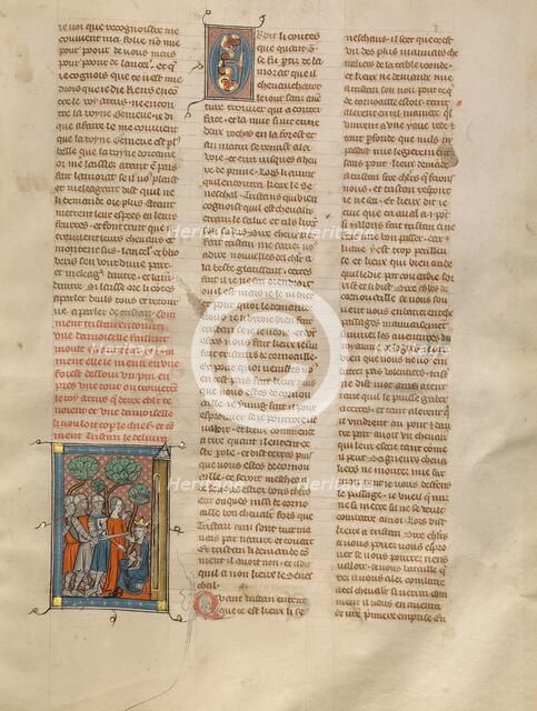 Tristan Rescuing King Arthur, about 1320-1340. Creator: Unknown.