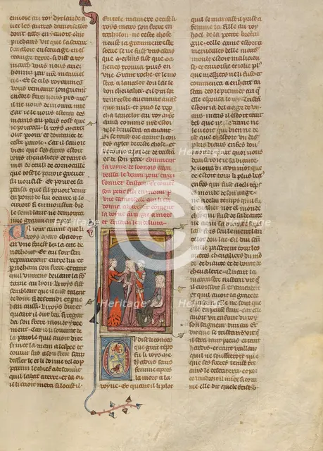 Tristan's Stepmother Lamenting Her Dead Son, about 1320-1340. Creator: Unknown.