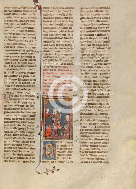Tristan's Stepmother Lamenting Her Dead Son, about 1320-1340. Creator: Unknown.