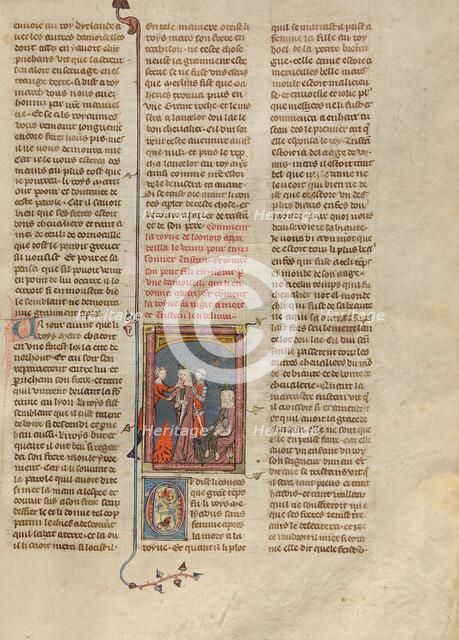 Tristan's Stepmother Lamenting Her Dead Son, about 1320-1340. Creator: Unknown.