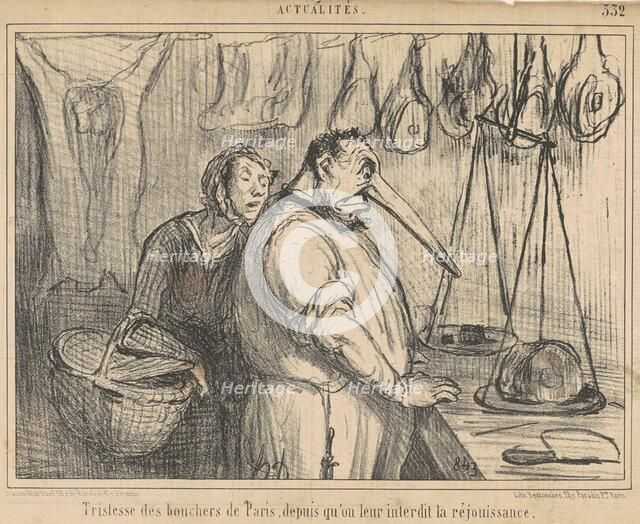 Tristesse des bouchers de Paris ..., 1855. Creator: Honore Daumier.