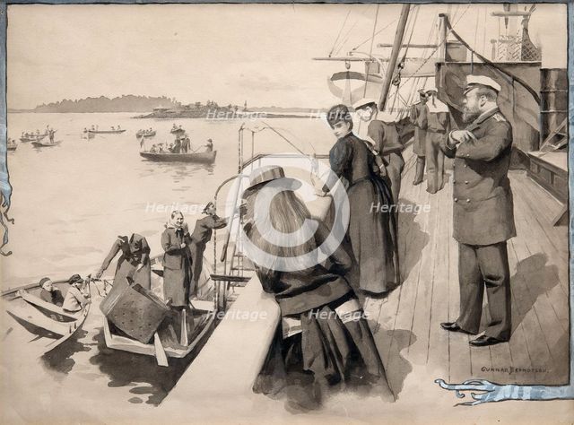 Trip of Alexander III in the Gulf of Finland, 1883-1888. Artist: Berndtson, Gunnar Fredrik (1854-1895)